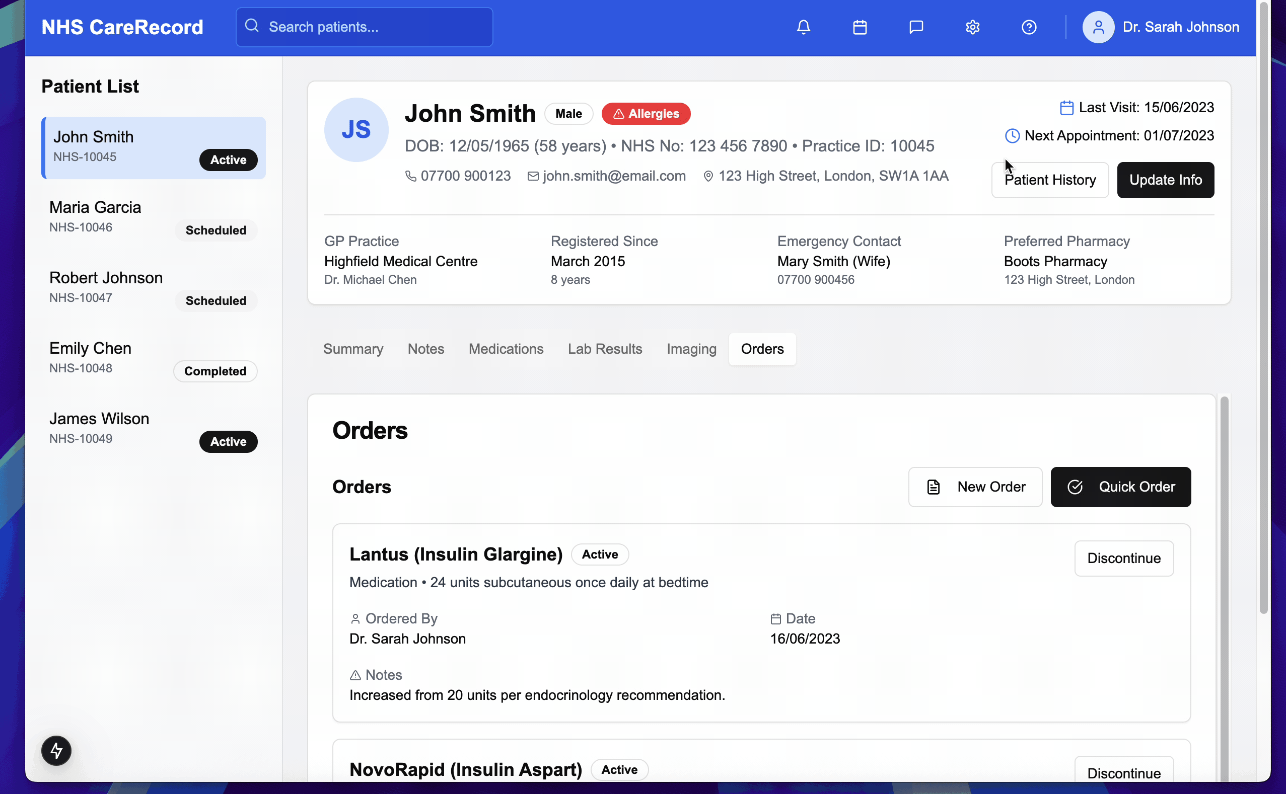 Practice Hero showing instant patient record summarization before consultation